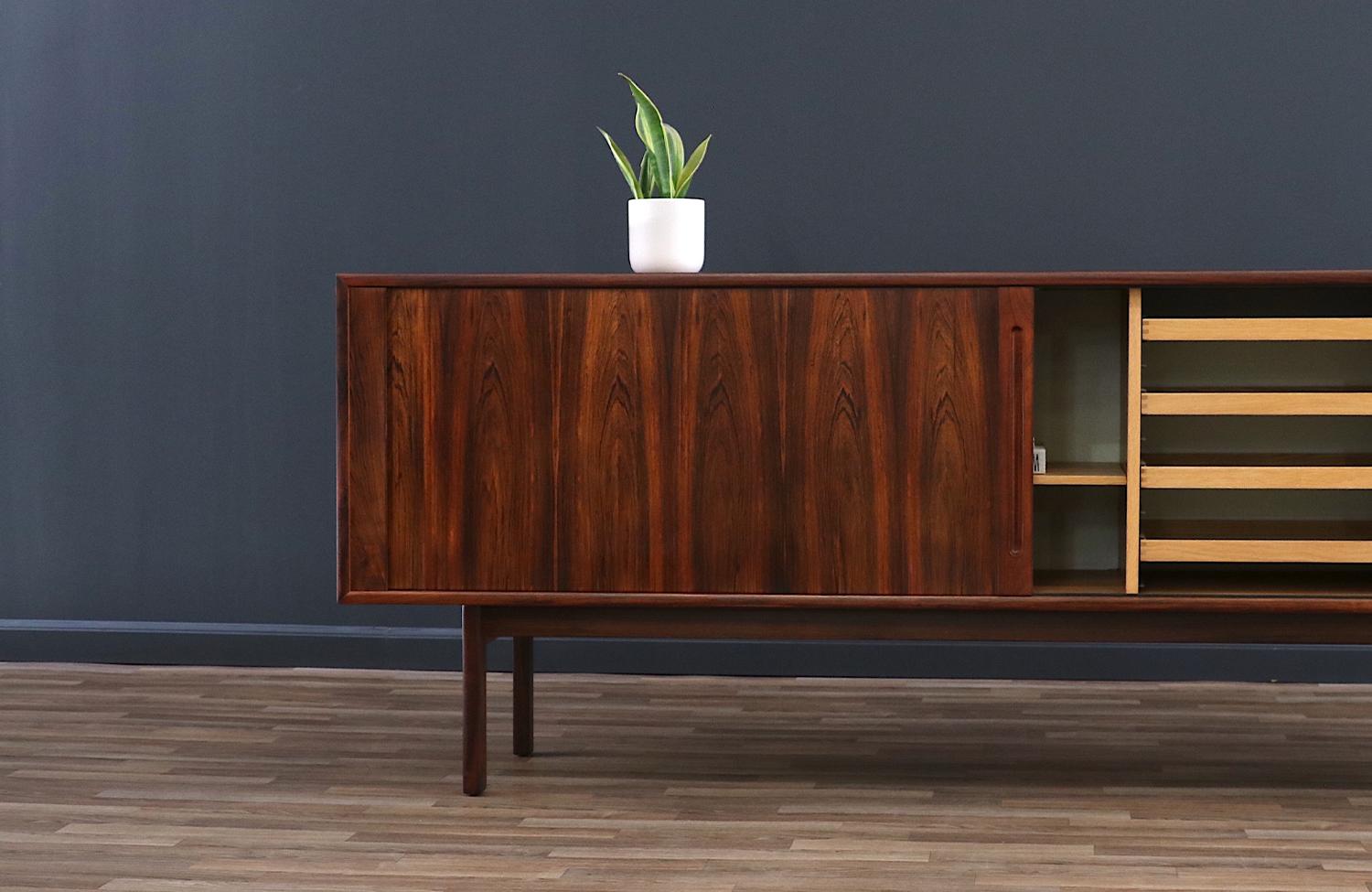 Expertly Restored - Danish Rosewood Tambour-Doors Credenza by Georg Petersens 3