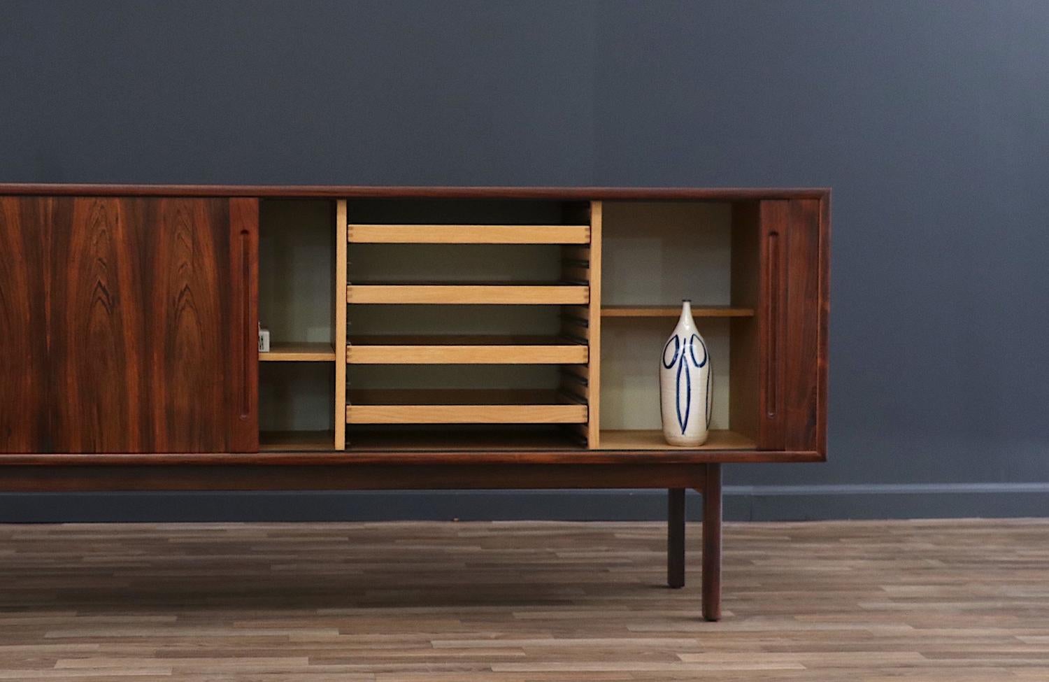 Expertly Restored - Danish Rosewood Tambour-Doors Credenza by Georg Petersens 4