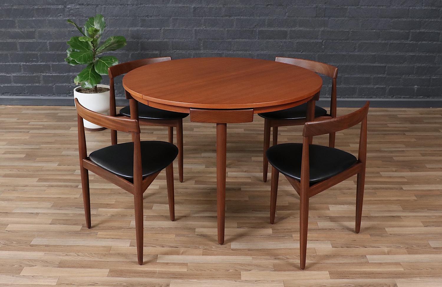 Mid-Century Modern Expertly Restored - Danish “Roundette” Butterfly-Leaf Dining Set by Hans Olsen