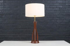 Expertly Restored - David Shreve Sculpted Walnut Table Lamp for V.H. Woolums
