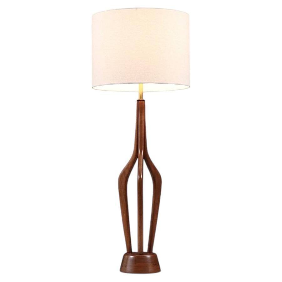 Expertly Restored - David Shreve Sculpted Walnut Table Lamp for V.H. Woolums