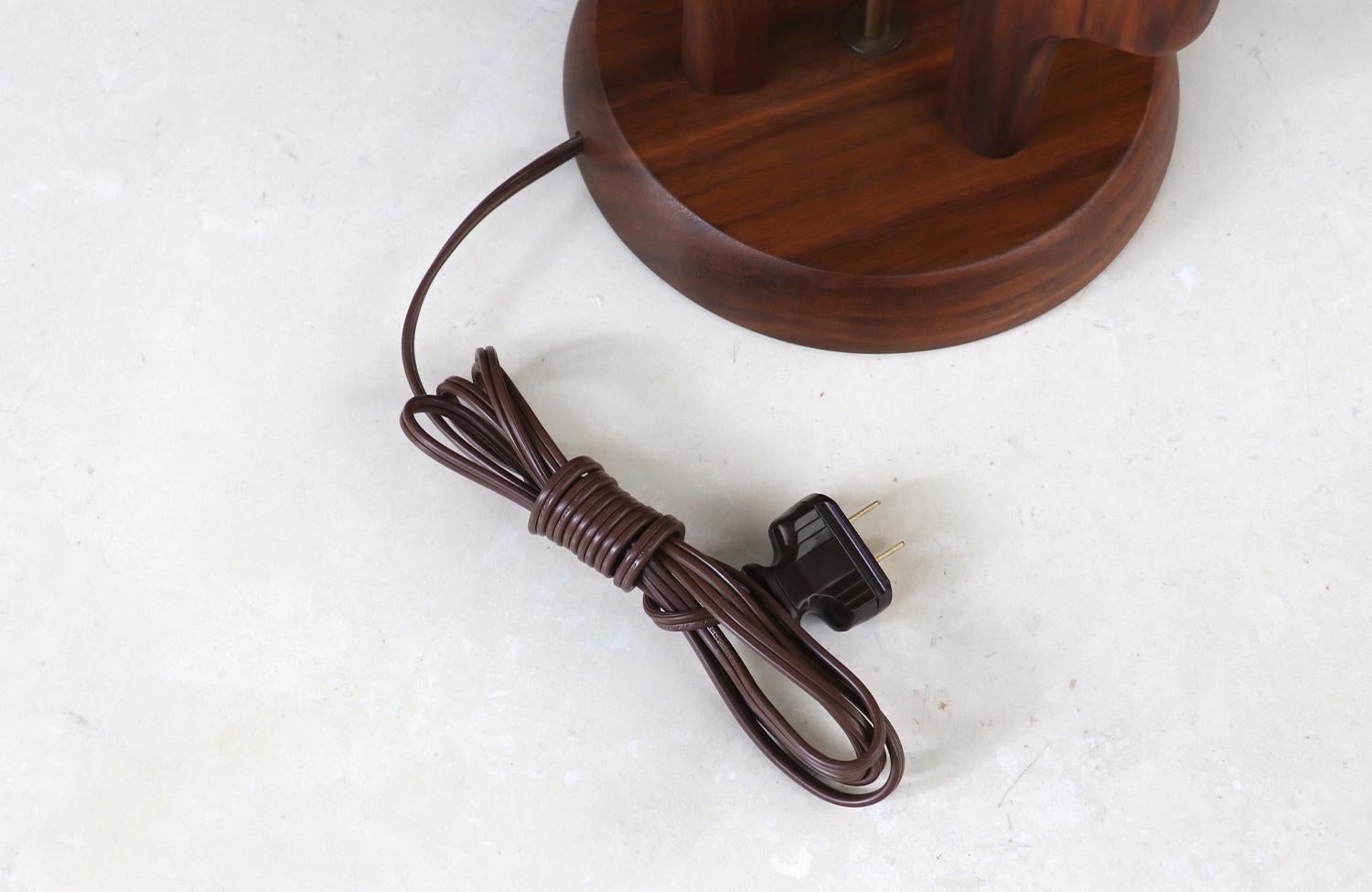 Expertly Restored - David Shreve Sculpted Walnut Table Lamps for V.H. Woolums 1