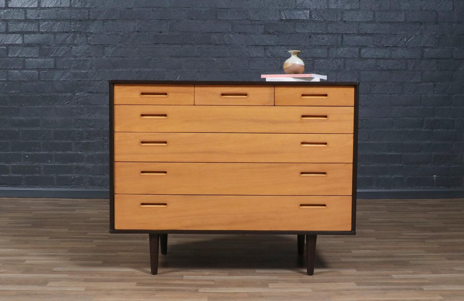 Stained Expertly Restored - Edward J. Wormley Two-Tone Dresser for Dunbar For Sale