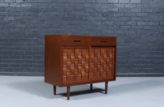 Expertly Restored - Edward J. Wormley Woven Front Cabinet for Dunbar