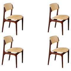 Expertly Restored - Erik Buch Rosewood & Leather Dining Chairs for O.D. Mobler