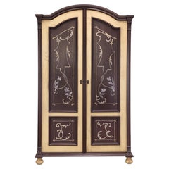 Expertly Restored European Country Style Hand-Painted Wardrobe