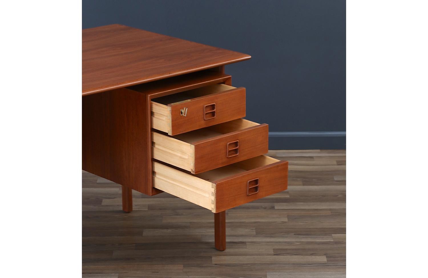Expertly Restored - Executive Teak Desk with Bookcase by Erik Brouer 3