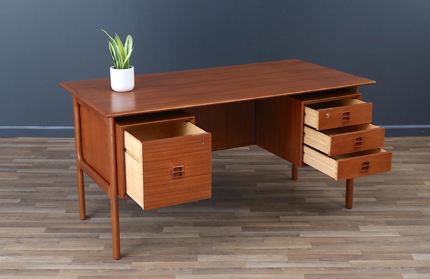 Mid-Century Modern Expertly Restored - Executive Teak Desk with Bookcase by Erik Brouer
