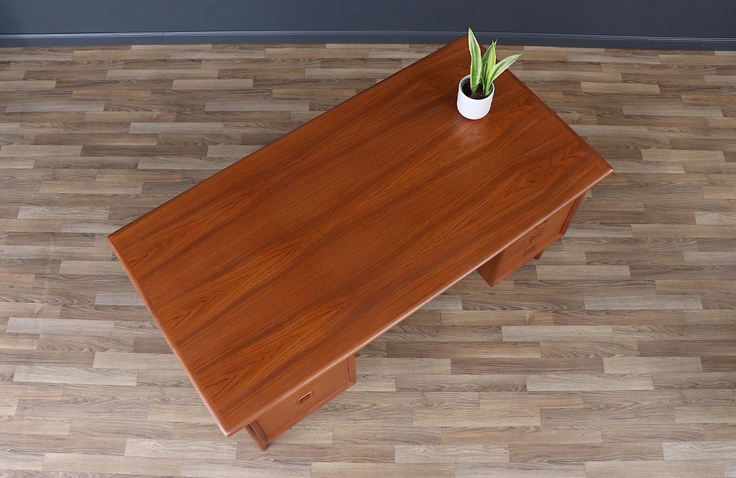 Mid-20th Century Expertly Restored - Executive Teak Desk with Bookcase by Erik Brouer