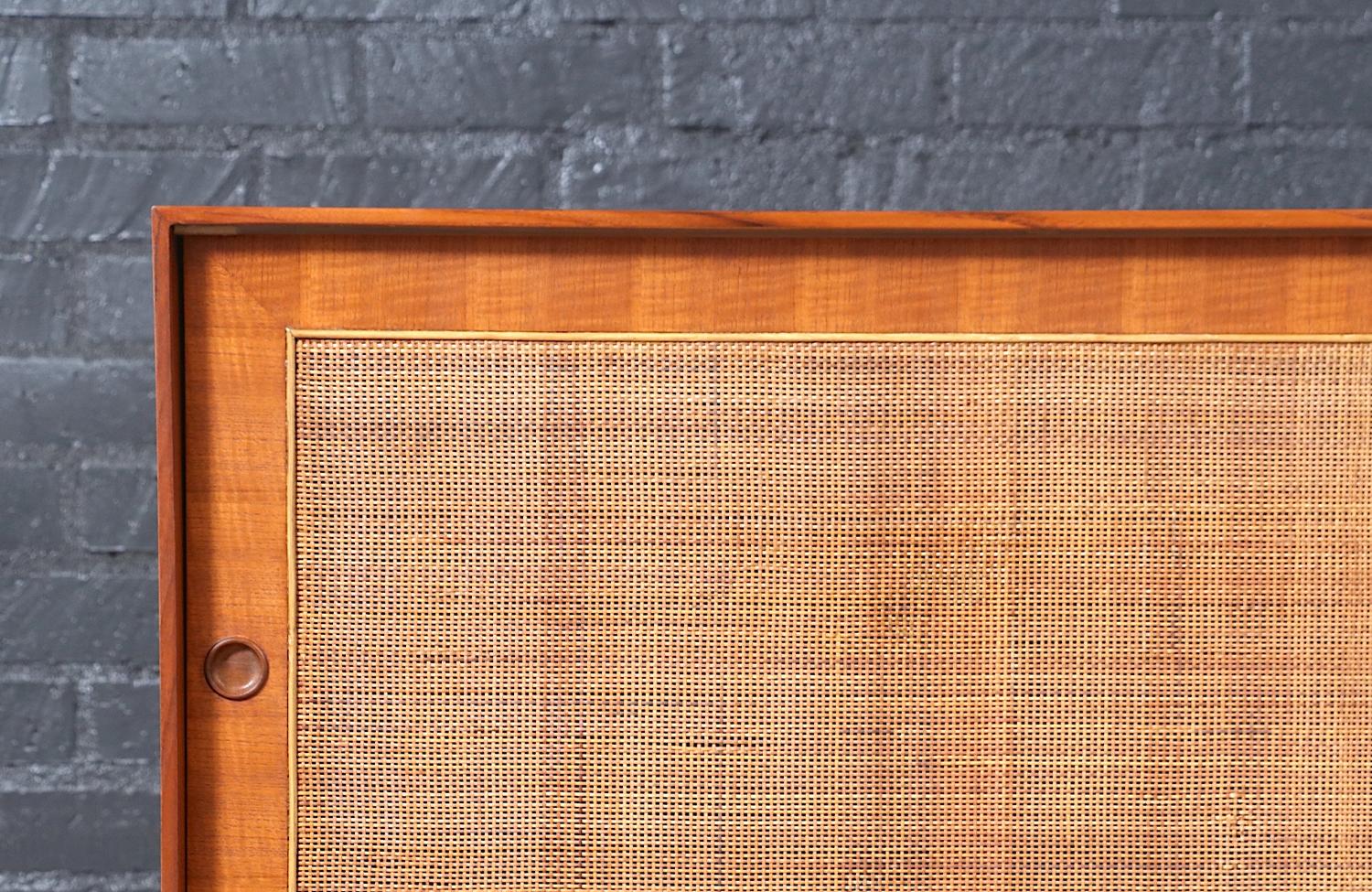 Expertly Restored - Finn Juhl Teak & Walnut Credenza with Cane Front Doors 5