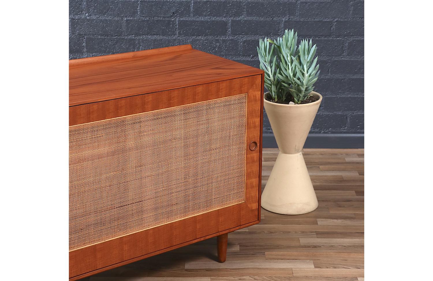 Expertly Restored - Finn Juhl Teak & Walnut Credenza with Cane Front Doors 8