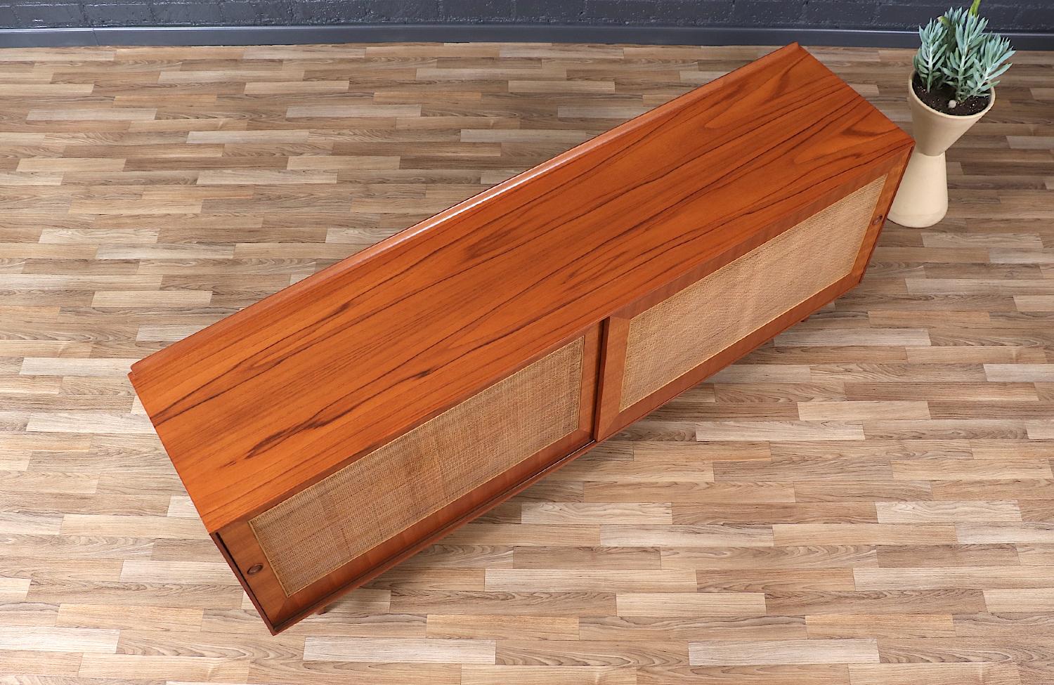 Expertly Restored - Finn Juhl Teak & Walnut Credenza with Cane Front Doors 1