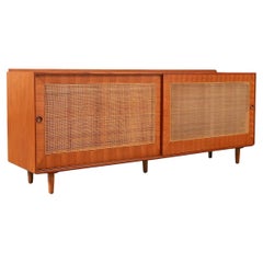 Expertly Restored - Finn Juhl Teak & Walnut Credenza with Cane Front Doors