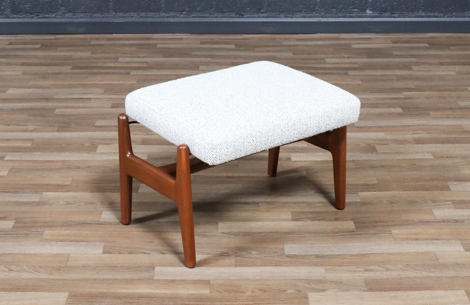 Fabric Expertly Restored - Folke Ohlsson Walnut Reclining Chair w/ Ottoman for Dux For Sale