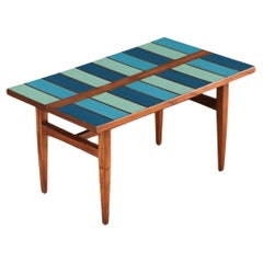 Vintage Expertly Restored - Frank Rohloff Multi-Blue Color Top Coffee Table