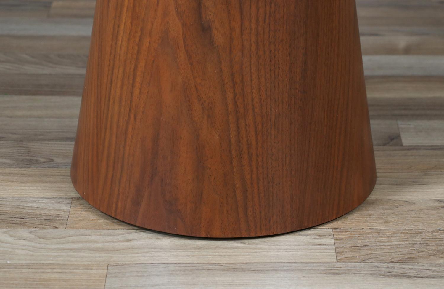 Expertly Restored - Frank Rohloff Tulip Marble & Walnut Side Table For Sale 2