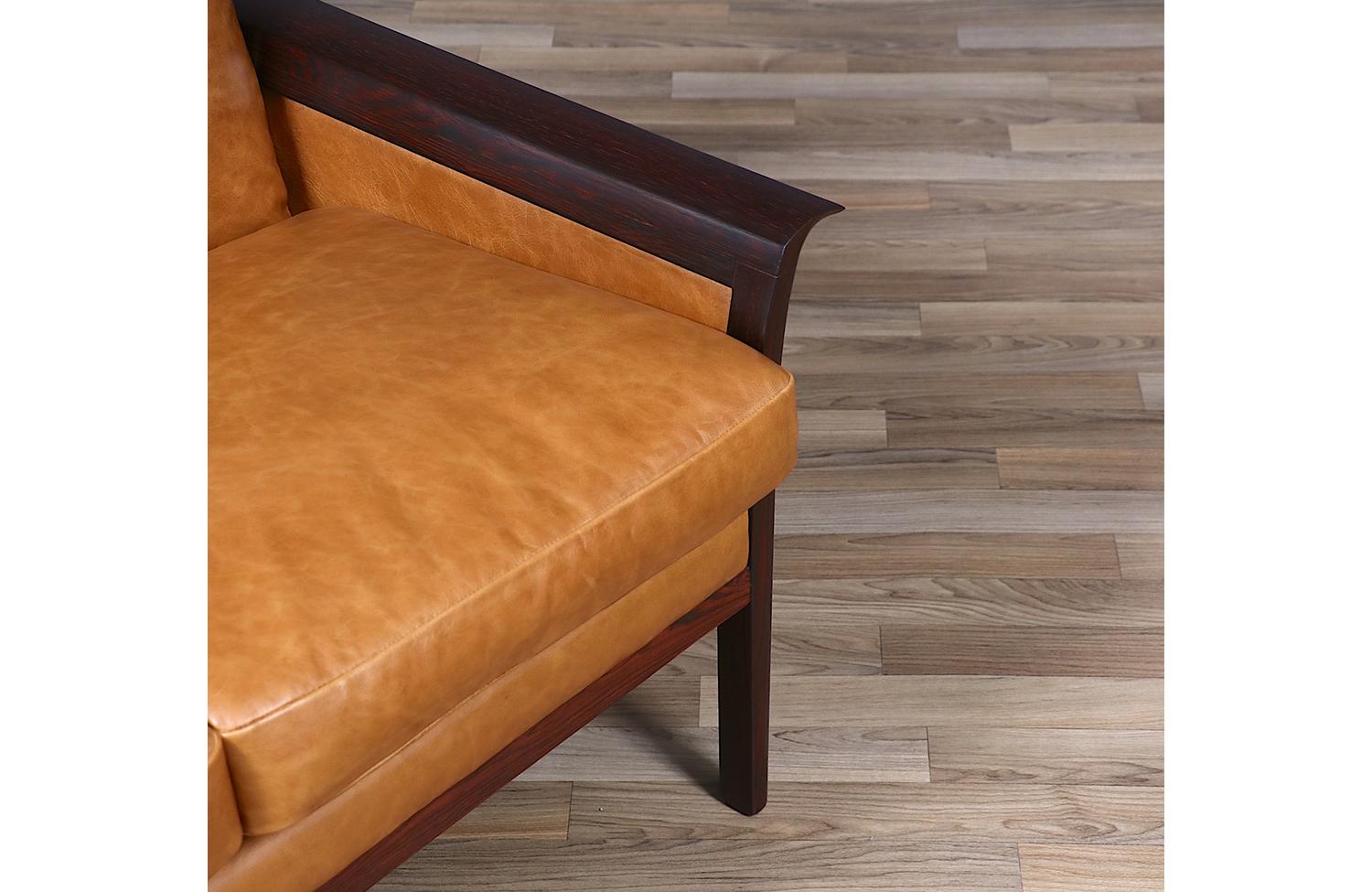 Fachmännisch restauriert - Fredrik A. Kayser Modell-934 Palisander & Leder Sofa im Angebot 6