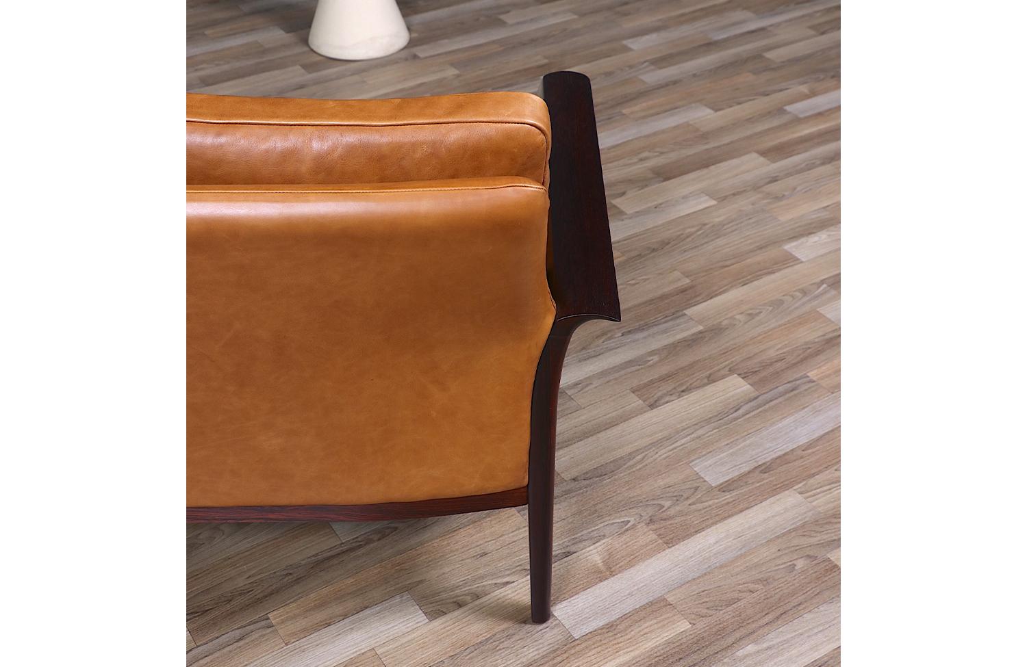 Fachmännisch restauriert - Fredrik A. Kayser Modell-934 Palisander & Leder Sofa im Angebot 9