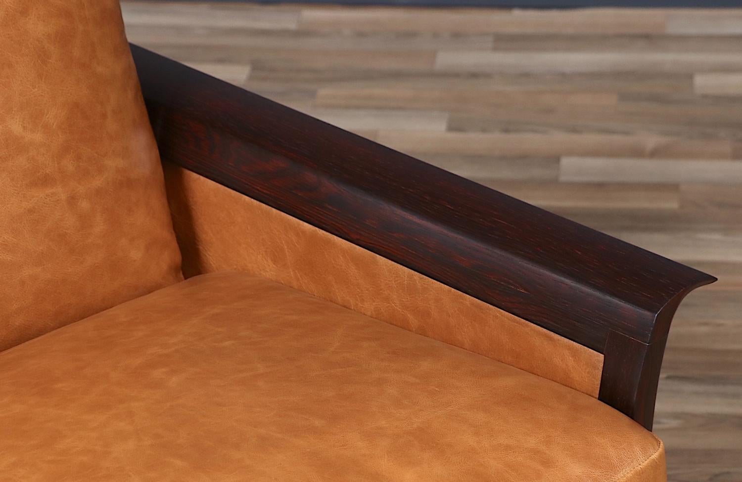 Fachmännisch restauriert - Fredrik A. Kayser Modell-934 Palisander & Leder Sofa im Angebot 2