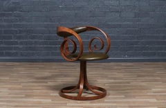 Expertly Restored - George Mulhauser "Scroll" Swiveling Armchair for Plycraft