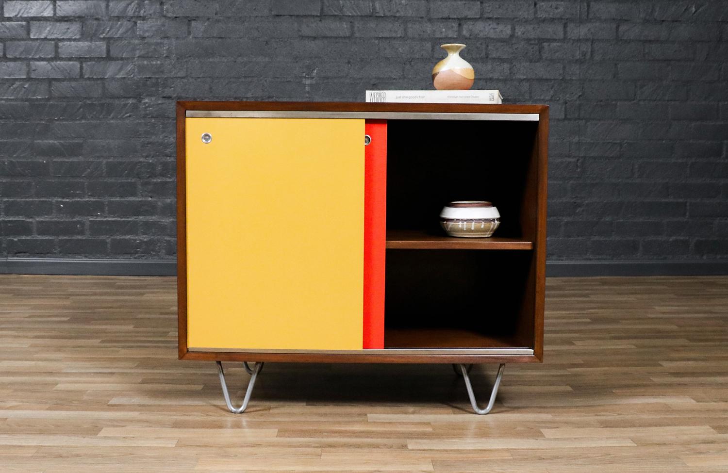 Expertly Restored -George Nelson Multi-Color Lacquered Cabinet for Herman Miller In Excellent Condition For Sale In Los Angeles, CA