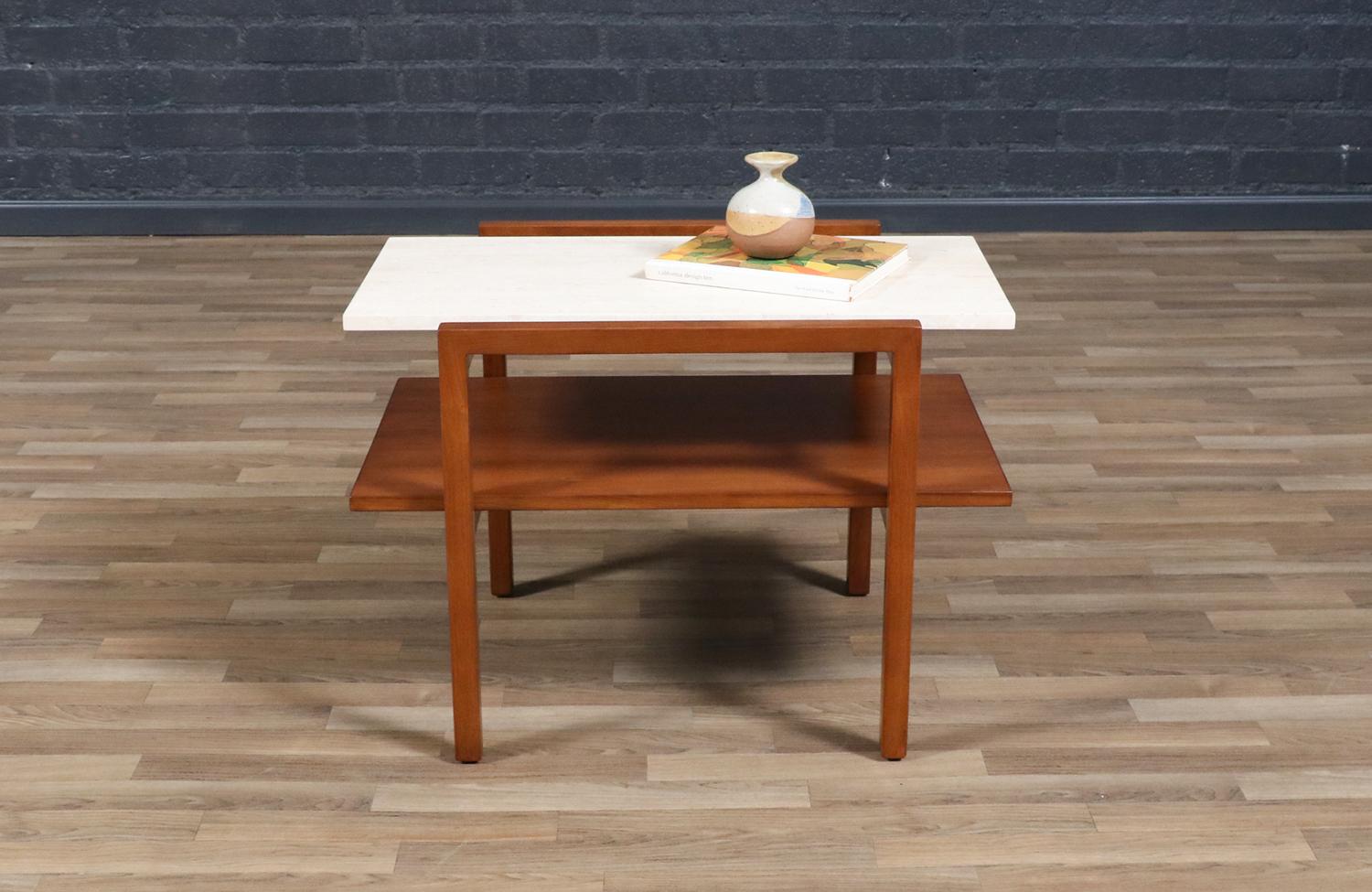 Mid-Century Modern Expertly Restored - Greta M. Grossman Side Table w/ Marble Top for Glenn of CA For Sale