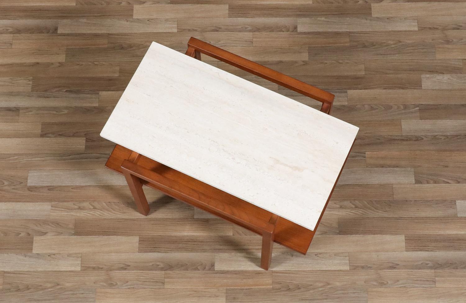 Expertly Restored - Greta M. Grossman Side Table w/ Marble Top for Glenn of CA For Sale 1