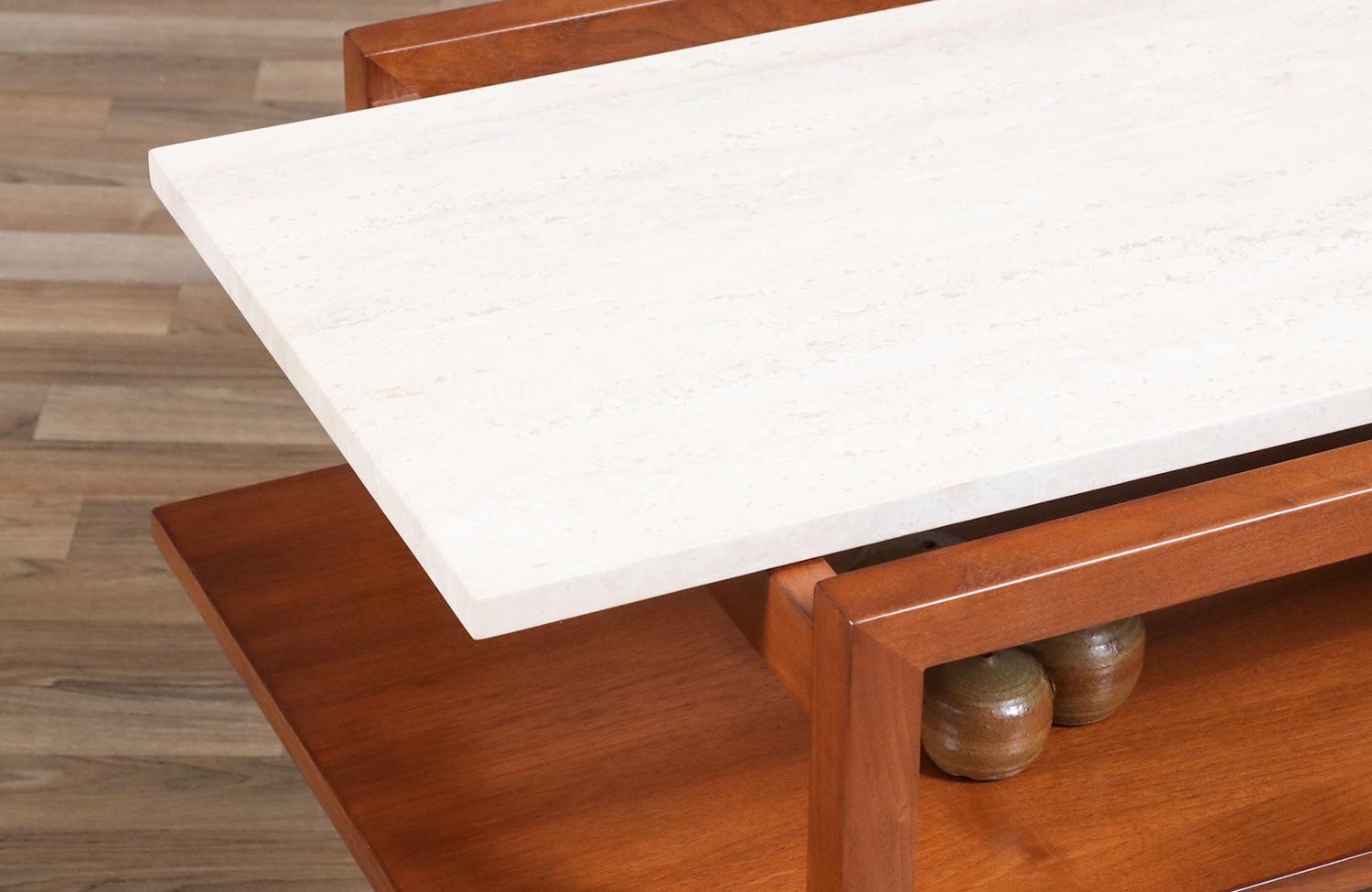 Expertly Restored - Greta M. Grossman Side Table w/ Marble Top for Glenn of CA For Sale 4