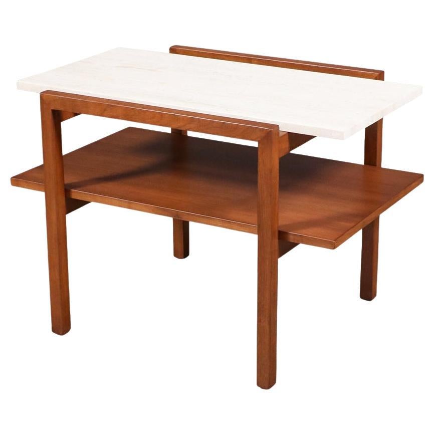 Expertly Restored - Greta M. Grossman Side Table w/ Marble Top for Glenn of CA For Sale