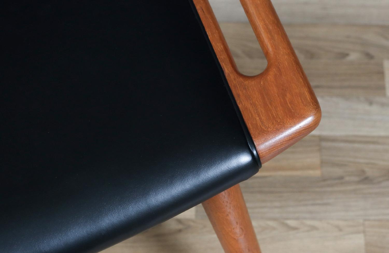 Mid-20th Century Expertly Restored - Hans J. Wegner AP-30 Teak & Leather Ottoman for A.P. Stolen For Sale