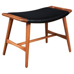 Expertly Restored - Hans J. Wegner AP-30 Teak & Leather Ottoman for A.P. Stolen
