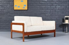Expertly Restored - H.W. Klein Teak & Tweed Love Seat Sofa for Komfort