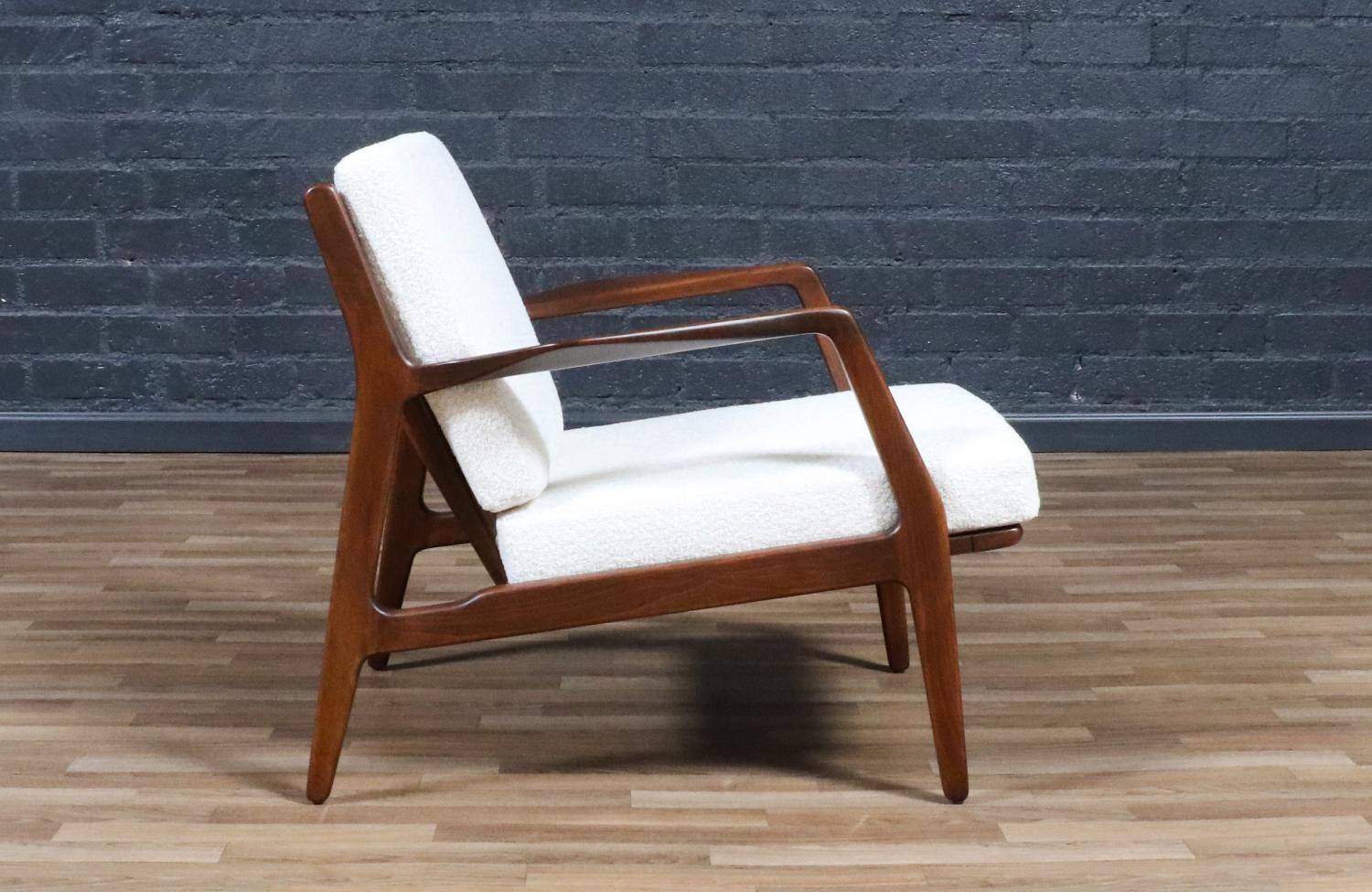 Mid-Century Modern Expertly Restored - Ib Kofod Larsen Danish Modern Sculptural Lounge Chair For Sale