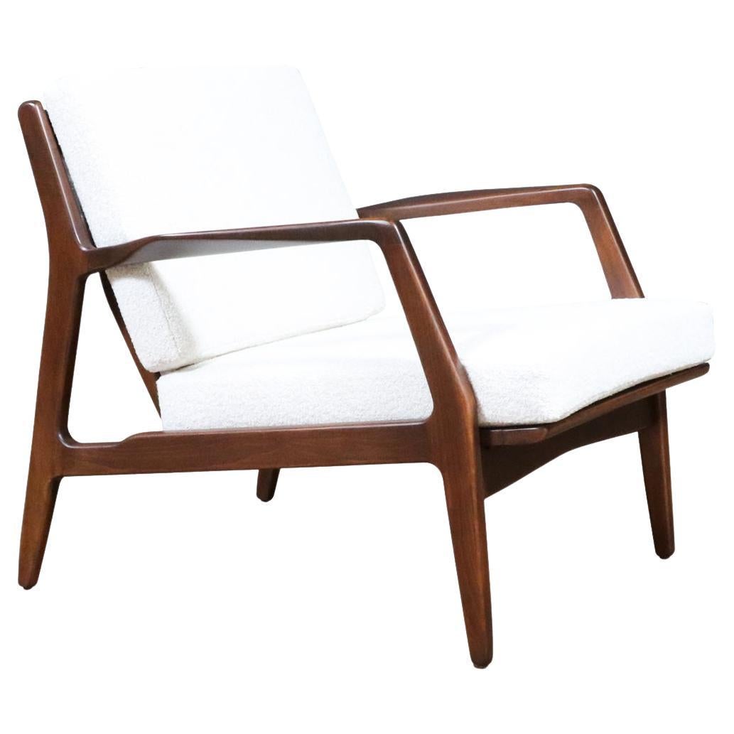 Expertly Restored - Ib Kofod Larsen Danish Modern Sculptural Lounge Chair For Sale