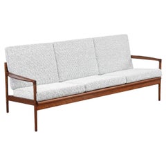 Expertly Restored - Ib Kofod-Larsen Sculpted Exoskeleton Walnut Sofa for Selig