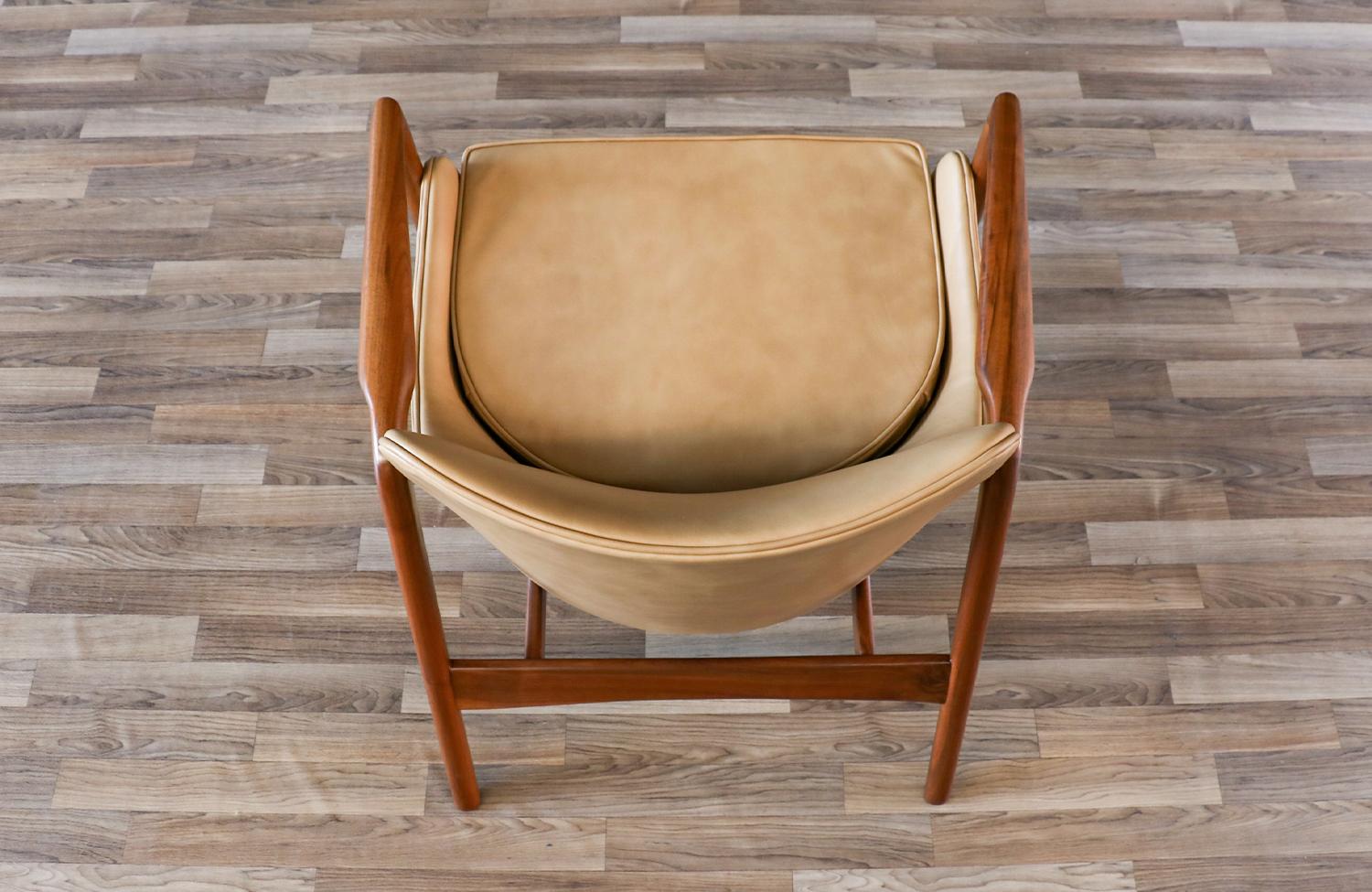 Expertly Restored - Ib Kofod-Larsen Teak & Leather Lounge Chair for Selig  For Sale 8