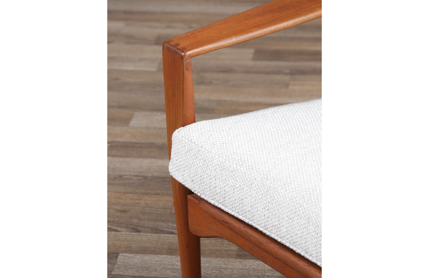 Upholstery Expertly Restored Illum WIkkelso Model-EK Teak Lounge Chair for Niels Eilersen
