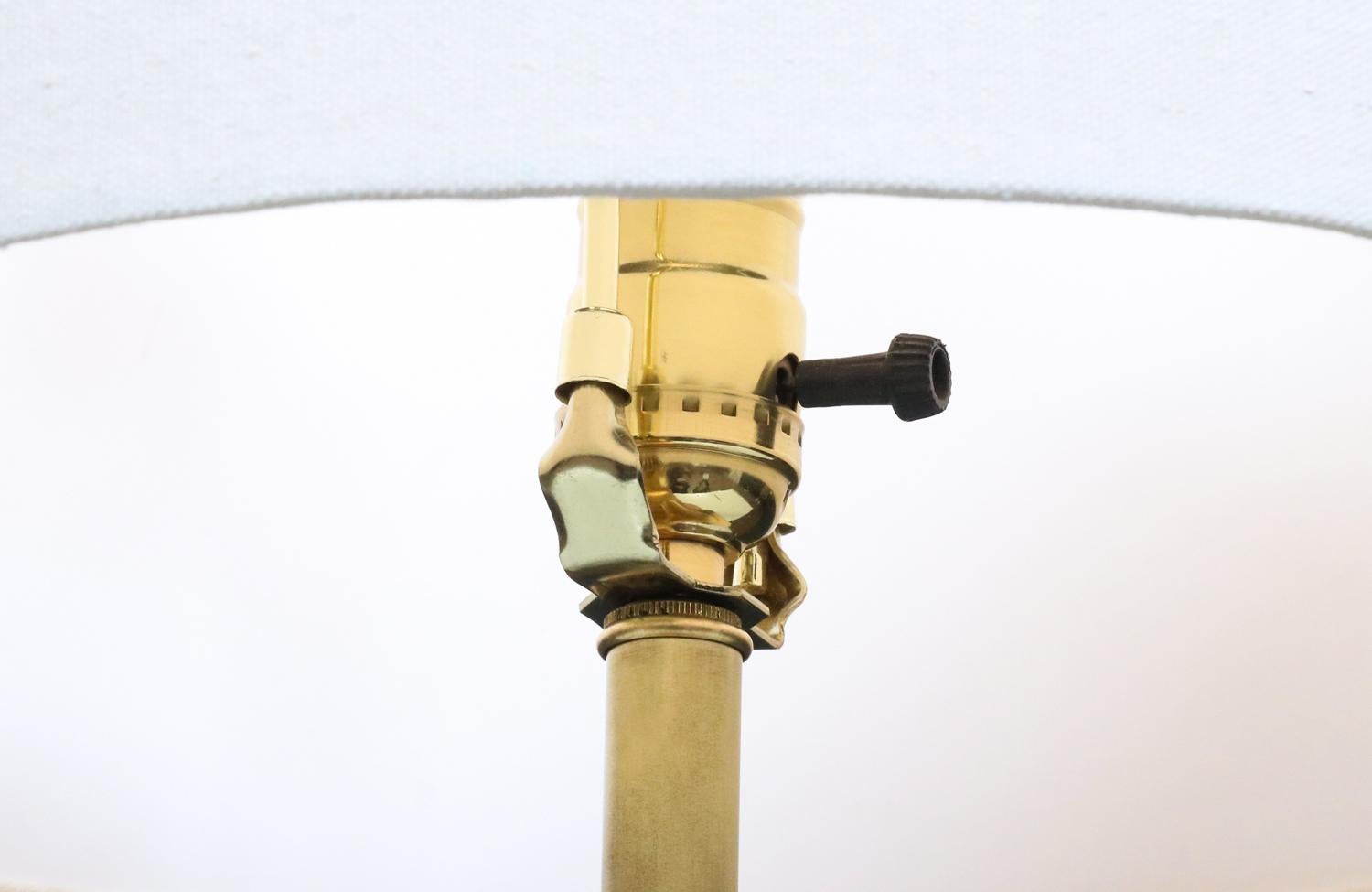 Expertly Restored - Italian Travertine & Walnut Cone Style Table Lamp For Sale 3