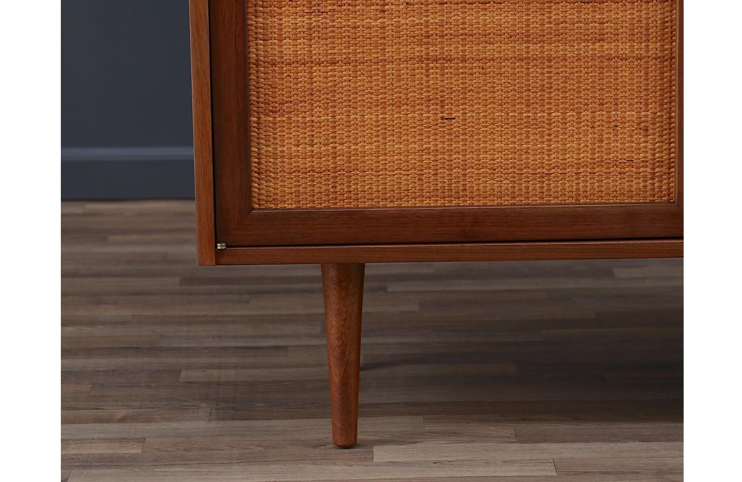 Mid-20th Century Expertly Restored - Jack Cartwright Cabinet w/ Cane Doors for Founders