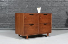 Expertly Restored - Jens Risom Walnut Filing Cabinet
