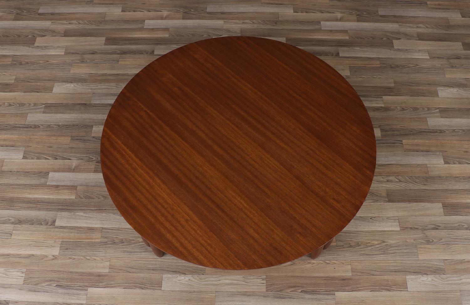 Expertly Restored - John Keal Mahogany Round Coffee Table for Brown Saltman 3