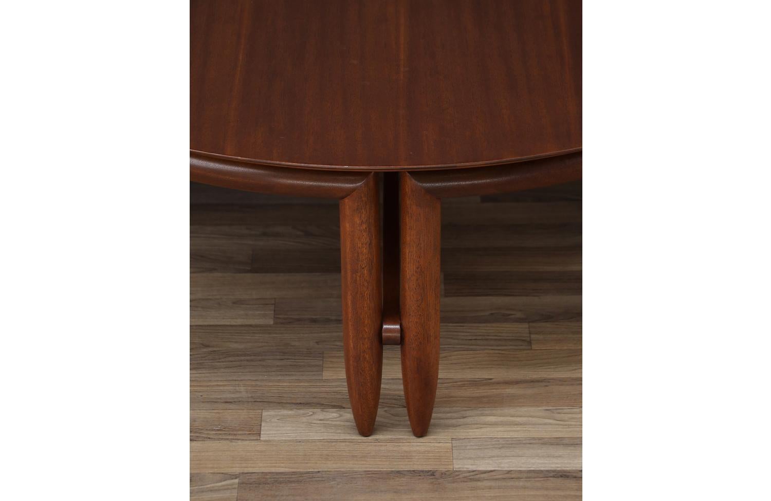 Walnut Expertly Restored - John Keal Mahogany Round Coffee Table for Brown Saltman