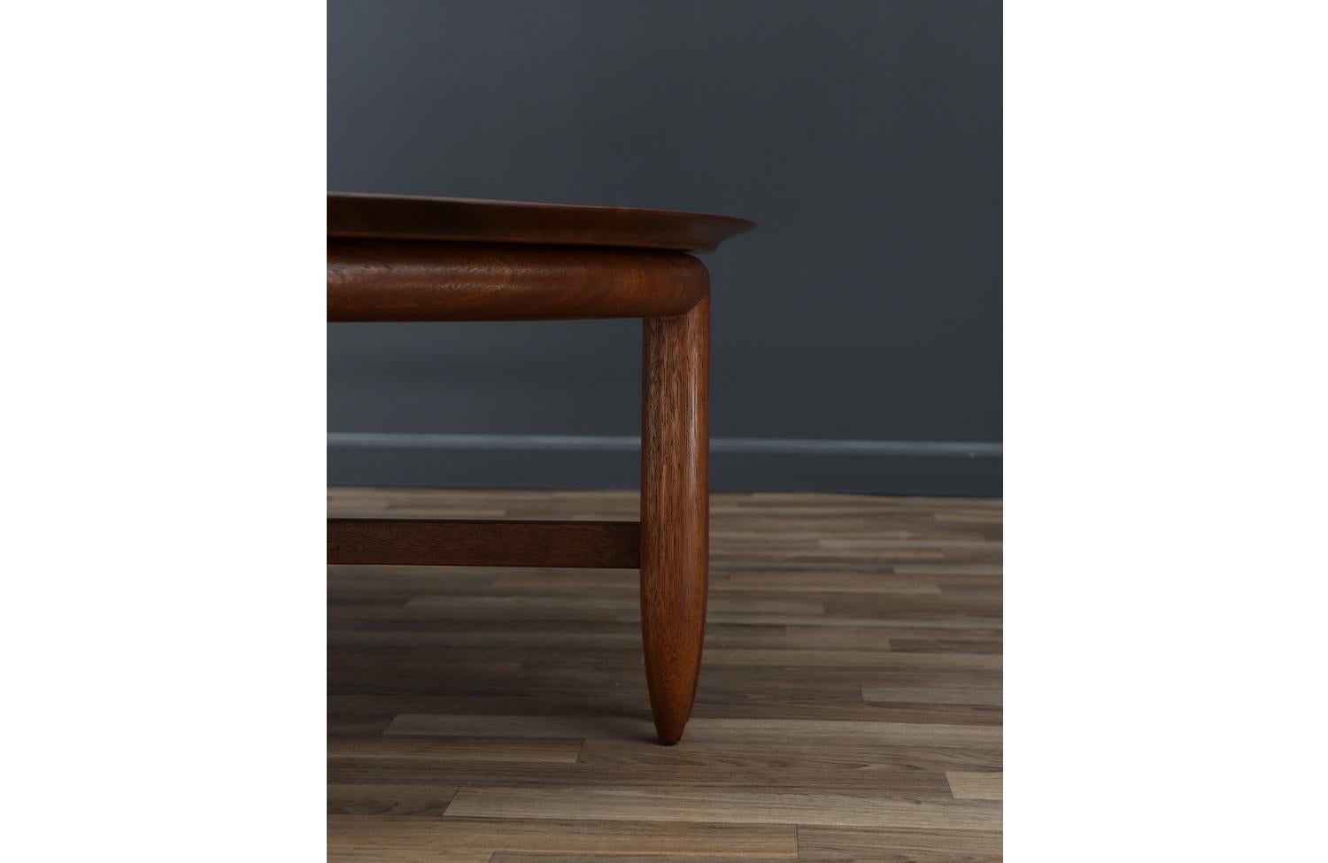 Expertly Restored - John Keal Mahogany Round Coffee Table for Brown Saltman 1