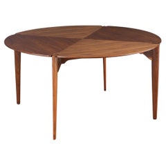 Expertly Restored - John Keal Sculpted Walnut Dining Table for Brown Saltman
