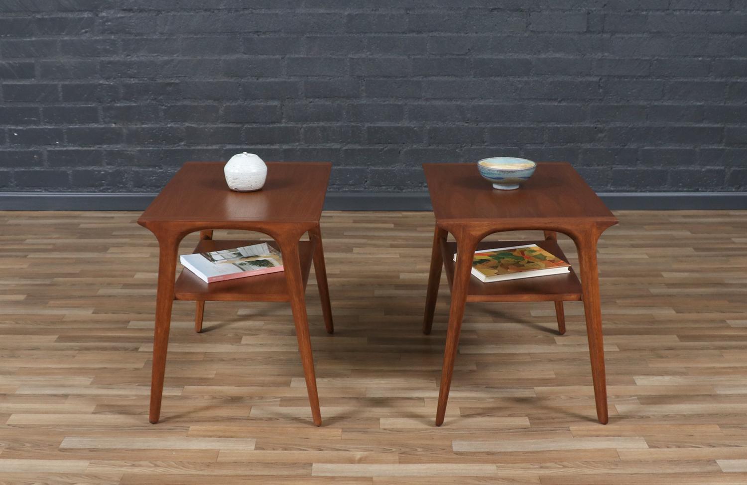 American Expertly Restored - John Van Koert “Profile” Two-Tier Side Tables for Drexel For Sale