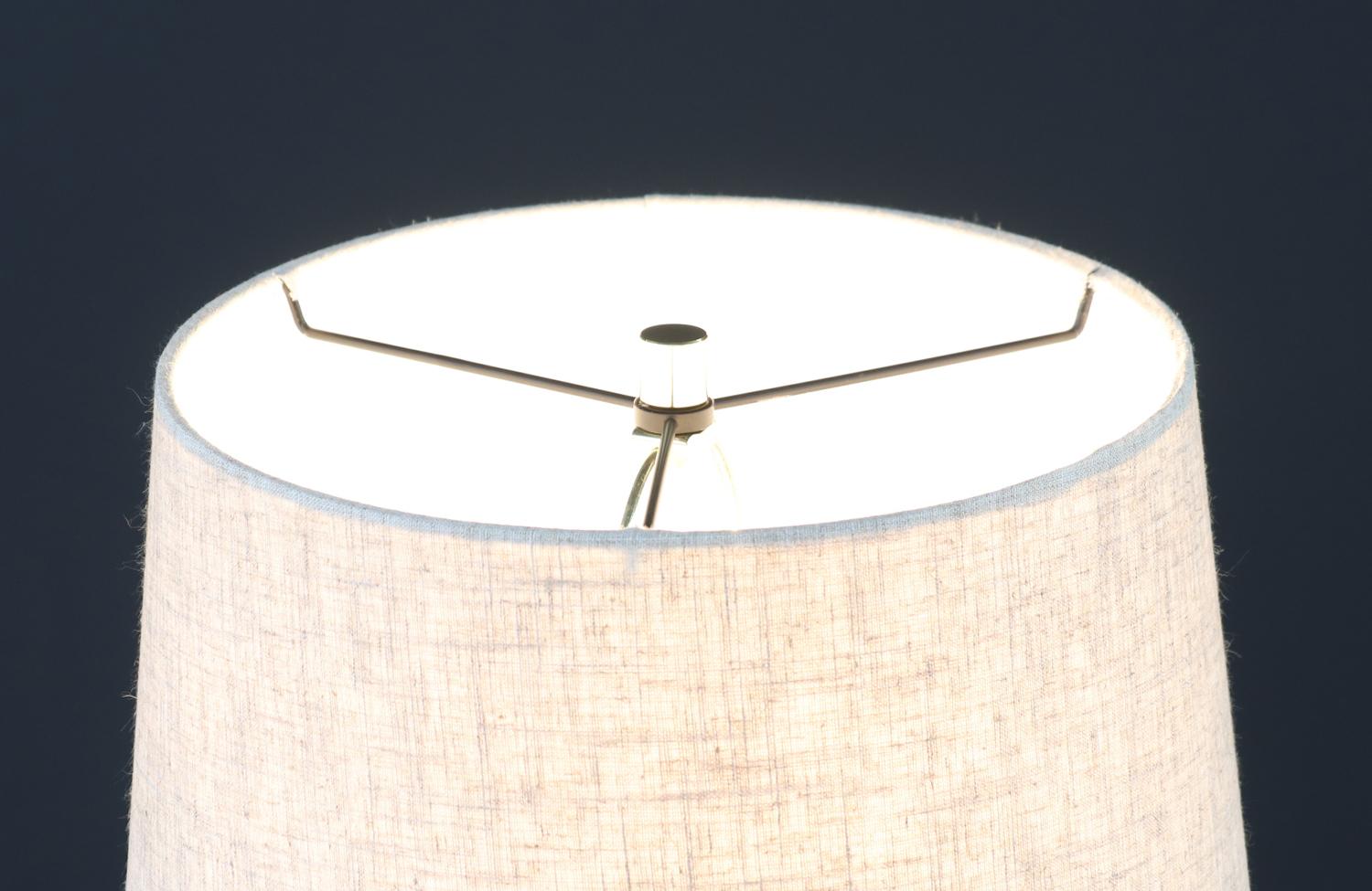 Austrian Expertly Restored - Julius T. Kalmar Brass Tripod & Teak Table Lamp