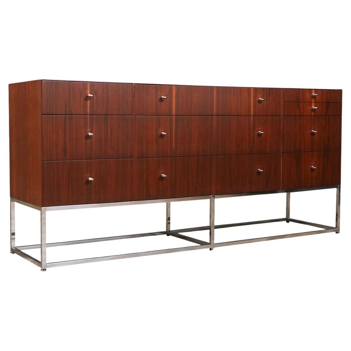 Expertly Restored - Kipp Stewart Rosewood & Chrome Dresser for Directional