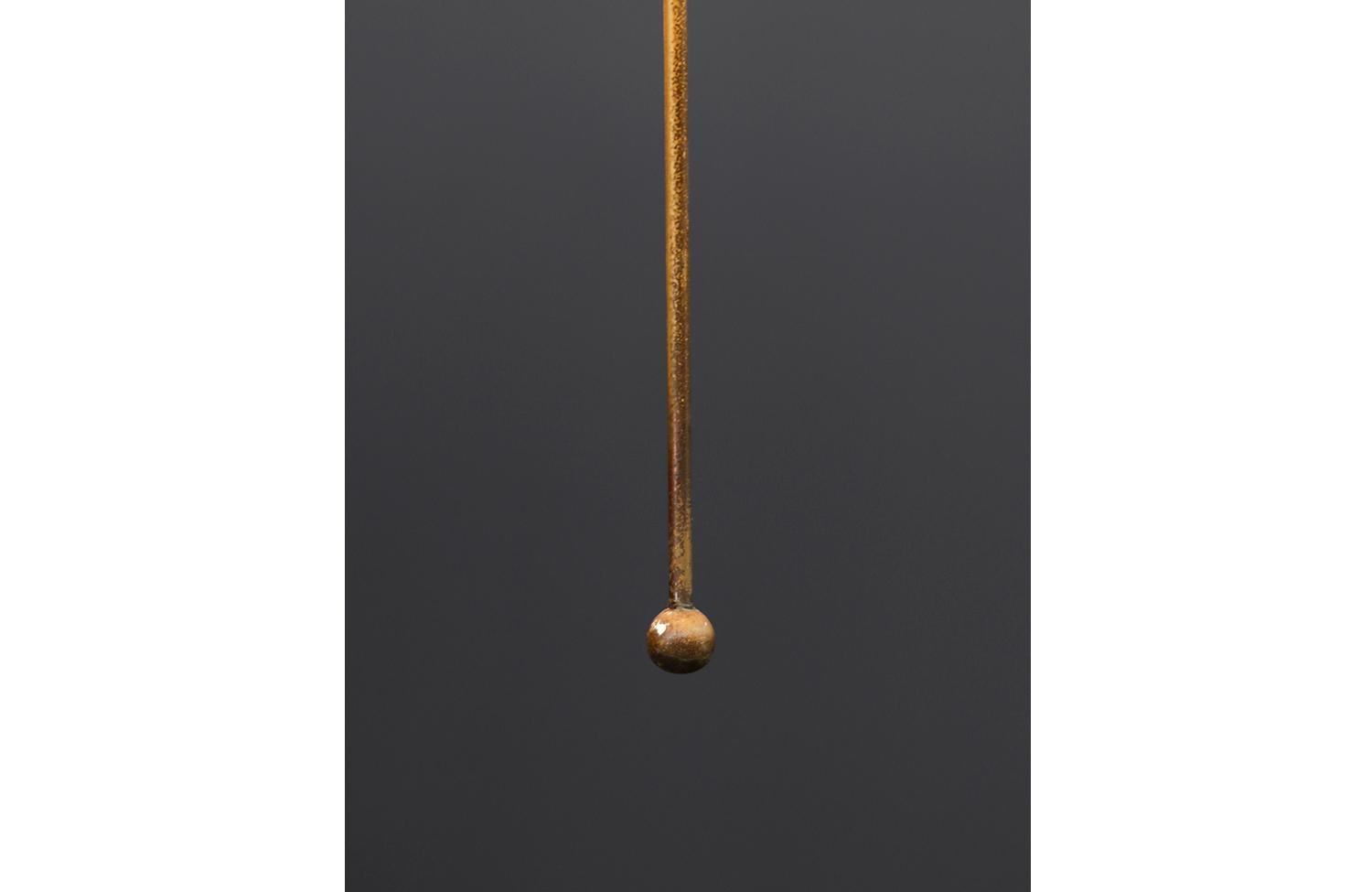 Expertly Restored - Laurel Sculpted Walnut & Brass Floor Lamp  For Sale 2