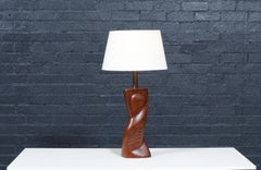 Expertly Restored-Lynn Lawrence Carved Biomorphic Table Lamp for Modeline of CA