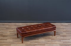 Restaurado por expertos - Maurice Bailey Banco de cuero acolchado coñac